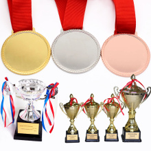 Medalhas de taça esportiva de metal personalizado no atacado